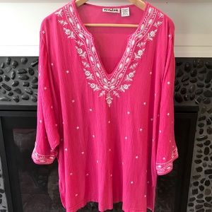 SOLD Breezy India Crinkle Blouse - size 2x
